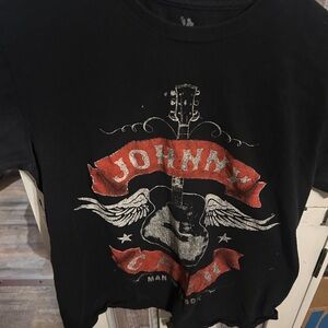 Johnny Cash kids  size Medium T-Shirt with Red and White Design
